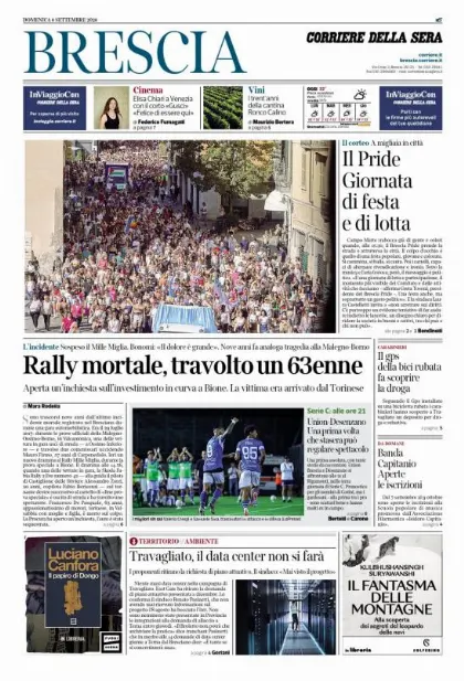 Prima pagina Corriere della Sera | Brescia