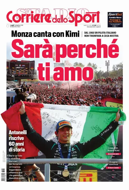 Prima pagina Corriere dello Sport - Stadio
