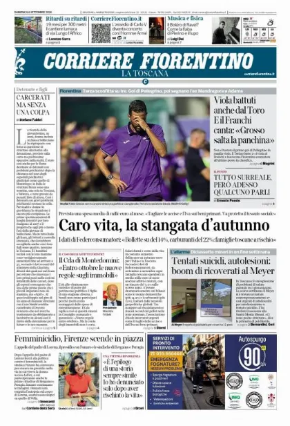 Prima pagina Corriere Fiorentino