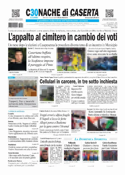 Prima pagina Cronache di Caserta