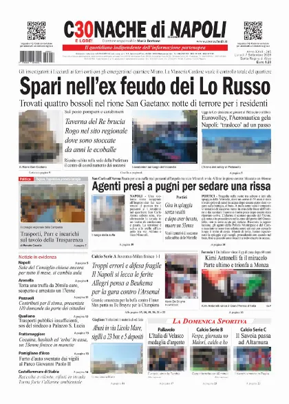 Prima pagina Cronache di Napoli