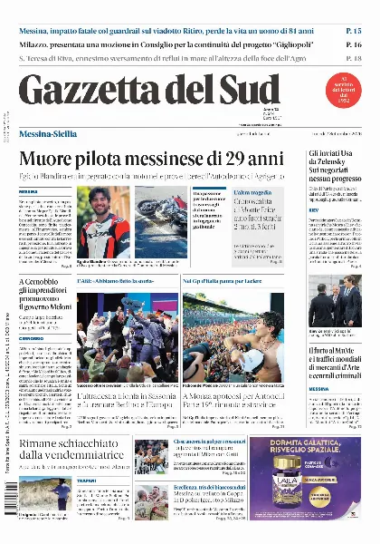 Prima pagina Gazzetta del Sud