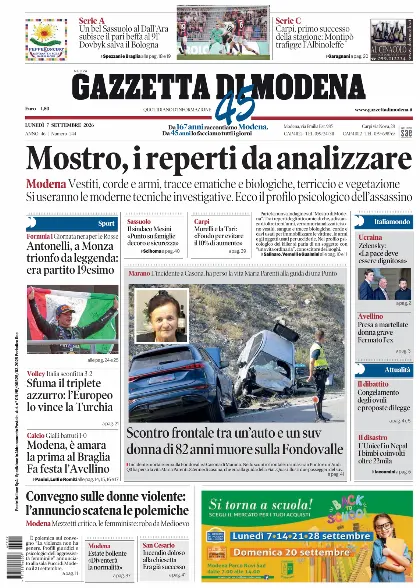 Prima pagina Gazzetta di Modena