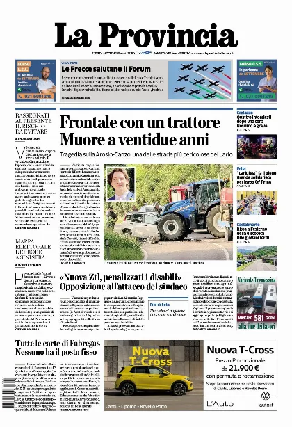 Prima pagina La Provincia