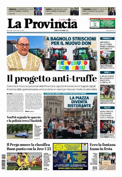 Prima pagina La Provincia | Crema