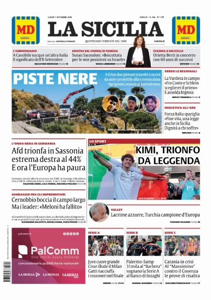 Prima pagina La Sicilia