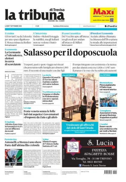 Prima pagina La Tribuna di Treviso | Treviso