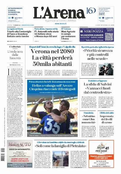 Prima pagina L'Arena