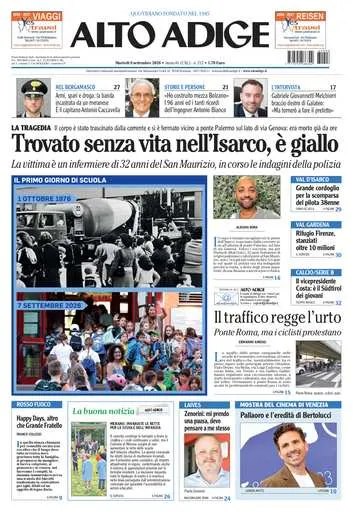 Prima pagina Alto Adige