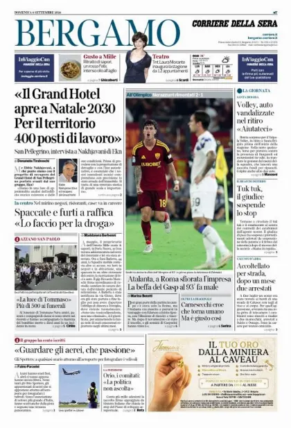 Prima pagina Corriere della Sera | Bergamo