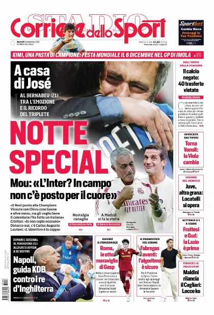 Prima pagina Corriere dello Sport - Stadio