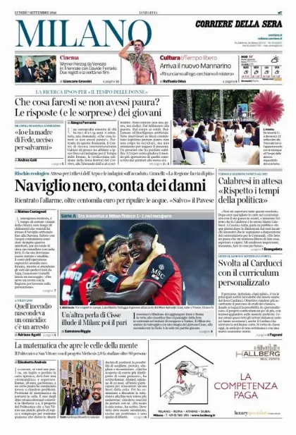 Prima pagina Corriere della Sera | Milano