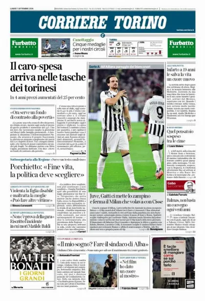 Prima pagina Corriere della Sera | Torino