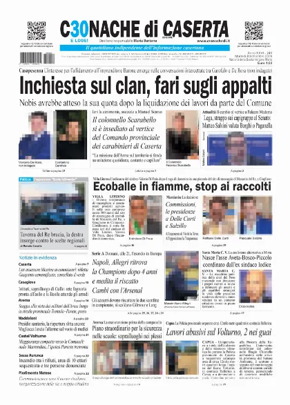 Prima pagina Cronache di Caserta