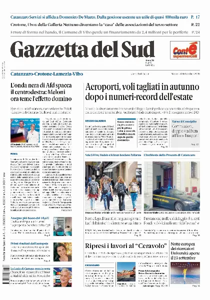 Prima pagina Gazzetta del Sud | Catanzaro