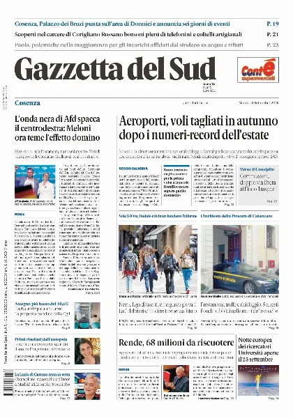 Prima pagina Gazzetta del Sud | Cosenza