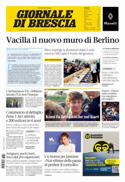 Prima pagina Giornale di Brescia