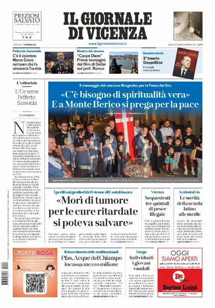 Prima pagina Il Giornale di Vicenza