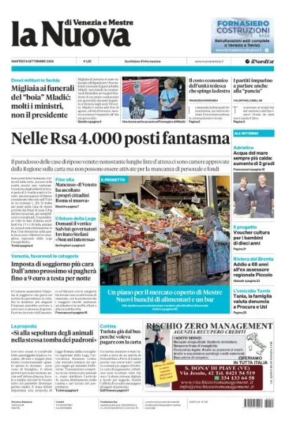 Prima pagina La Nuova di Venezia e Mestre | Venezia e Mestre
