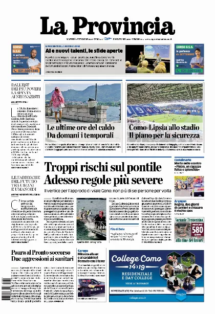 Prima pagina La Provincia