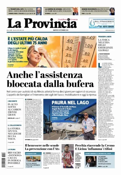 Prima pagina La Provincia