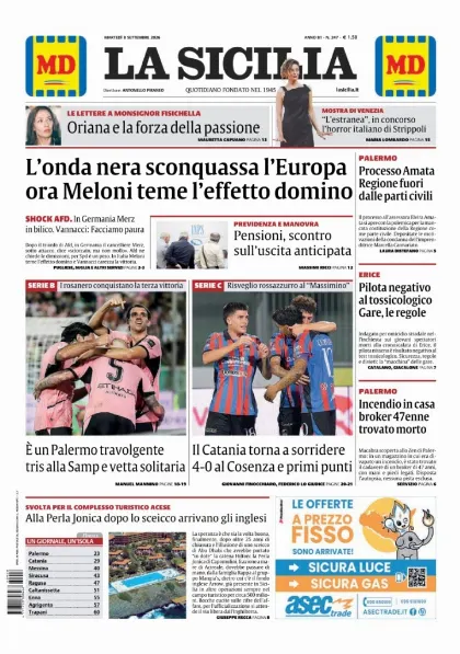Prima pagina La Sicilia