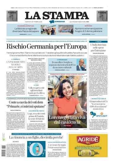 Prima pagina La Stampa | Aosta