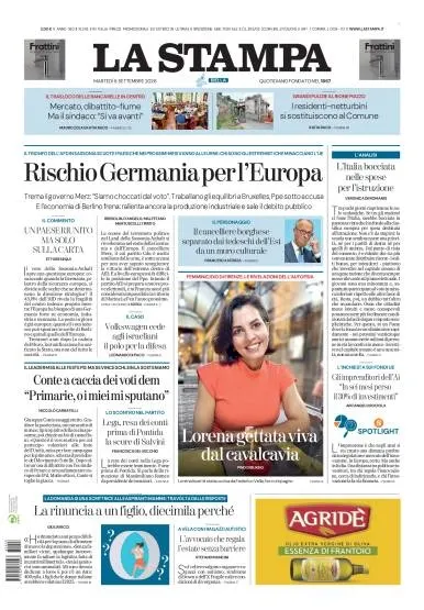 Prima pagina La Stampa | Biella