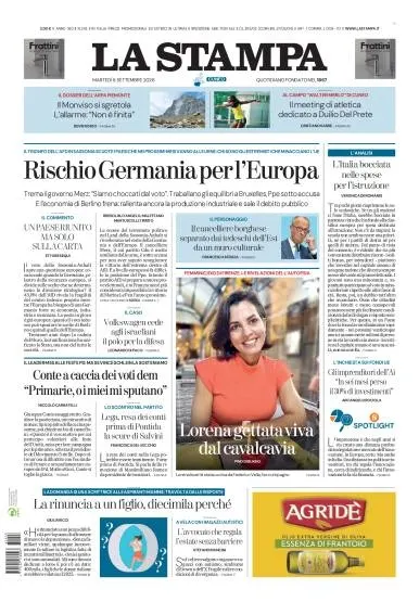 Prima pagina La Stampa | Cuneo