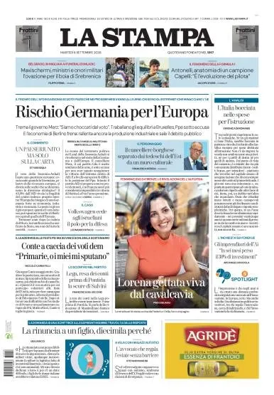Prima pagina La Stampa
