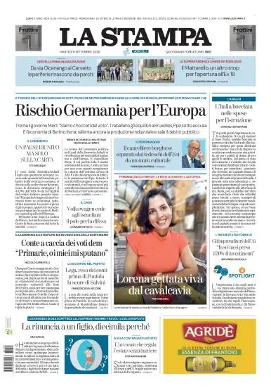 Prima pagina La Stampa | Vercelli