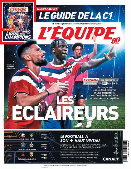 Prima pagina L Equipe