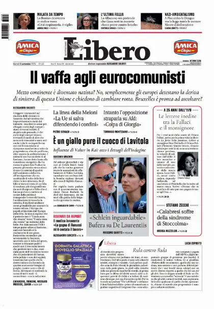 Prima pagina Libero