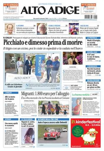 Prima pagina Alto Adige
