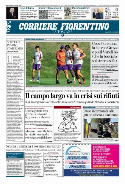 Prima pagina Corriere Fiorentino