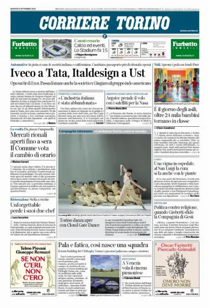 Prima pagina Corriere della Sera | Torino
