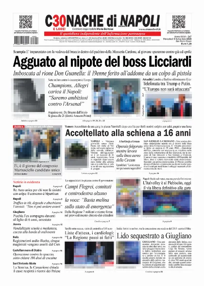 Prima pagina Cronache di Napoli