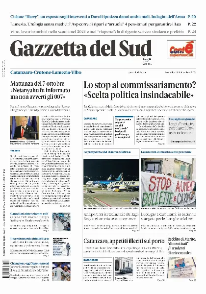 Prima pagina Gazzetta del Sud | Catanzaro