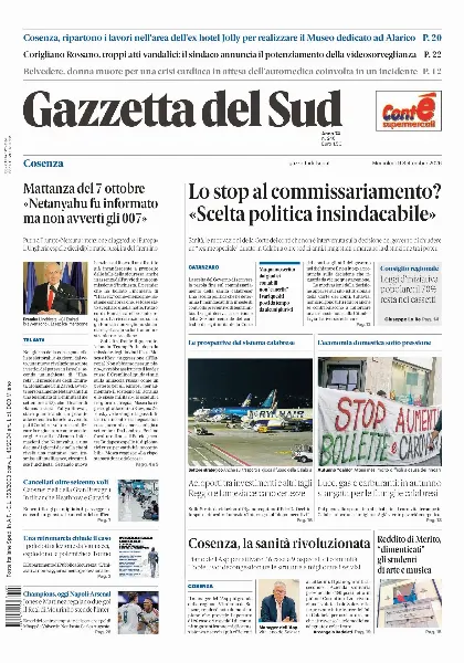Prima pagina Gazzetta del Sud | Cosenza
