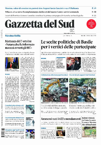 Prima pagina Gazzetta del Sud