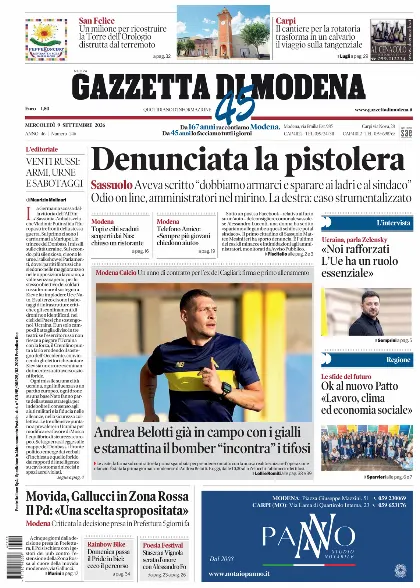 Prima pagina Gazzetta di Modena