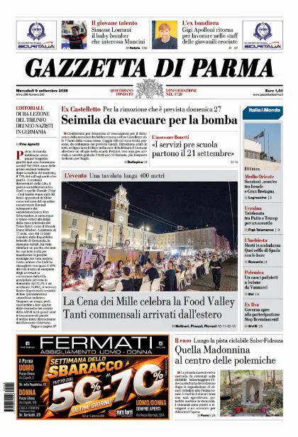 Prima pagina Gazzetta di Parma