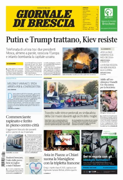Prima pagina Giornale di Brescia