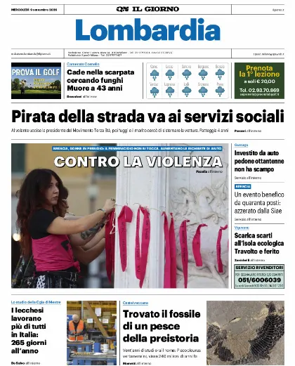 Prima pagina Il Giorno