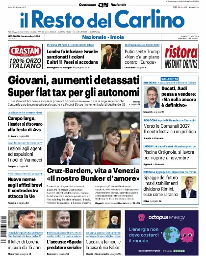 Prima pagina Il Resto del Carlino