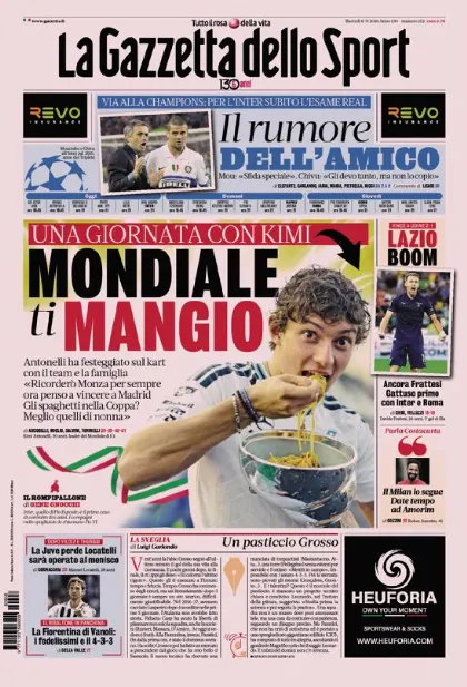 Prima pagina La Gazzetta dello Sport