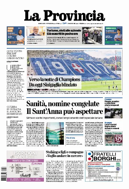 Prima pagina La Provincia