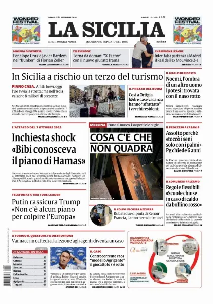 Prima pagina La Sicilia