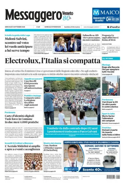 Prima pagina Messaggero Veneto | Pordenone