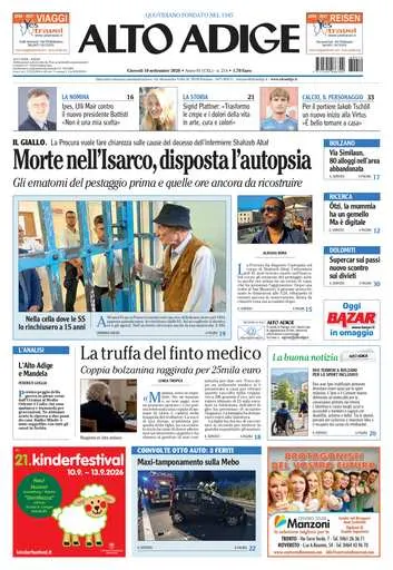 Prima pagina Alto Adige